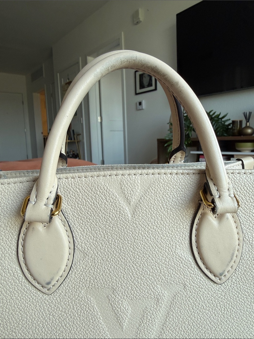 Louis Vuitton OnTheGo PM Cream with Gold Hardware - Picture 7 of 11